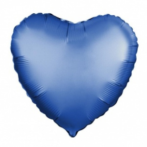 Шар фольгированный сердце 19" (Агура) цвет лазурь, сатин1 шт