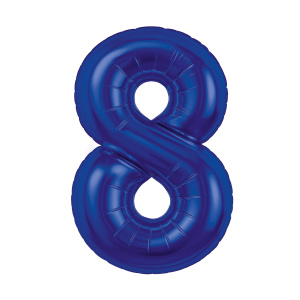 Шар (40''/102 см) Цифра, 8 Slim, Полуночно-синий, 1 шт. в уп., 941292
