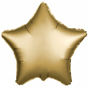 Шар фольгированный звезда 19" (Агура) цвет золото сатин  1 шт