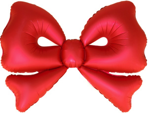 Шар (50''/127 см) Фигура, Бант, Красный, Сатин, 1 шт., 27059