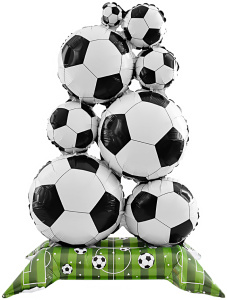 Шар 3D (59''/150 см) Фигура на подставке, Футбольные мячи, 1 шт. в уп., 27292