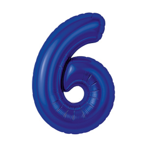 Шар (40''/102 см) Цифра, 6 Slim, Полуночно-синий, 1 шт. в уп., 941278