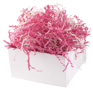 Наполнитель для коробок, Праздничный Дуэт, бумага, ПП, Ярко-розовый/Белый, Хамелеон, 50 г., 6233841