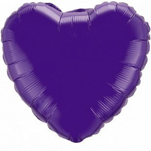 Шар фольгированный сердце 18"(45 см) фиолетовый FM