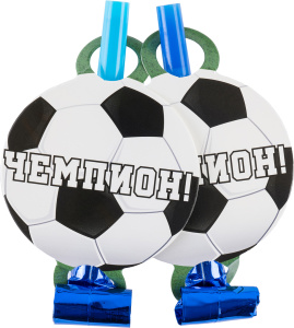Карнавальные язычки гудки, Футбол, 11 см, 6 шт. в упак. , 6234045