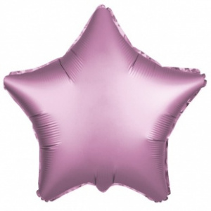 Шар фольгированный звезда 19"(48 см) цвет розовый фламинго сатин 1 шт
