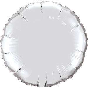 Шар фольгированный круг 32"(81 см) серебро 1 шт