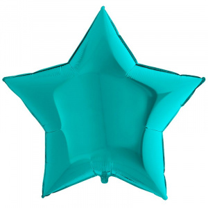 Шар фольгированный звезда 36"(90см) цвет тиффани 1 шт
