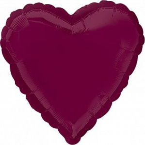 Шар фольгированный сердце 18" (46 см) Ягодный / Berry Decorator1 шт.