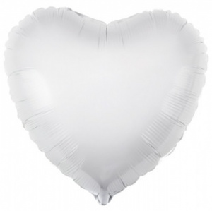 Шар фольгированный сердце 30" (Агура) цвет белый 1 шт