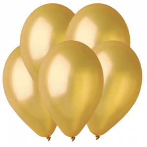 Воздушные шары 5" (13 см) металл золото 100 шт Италия